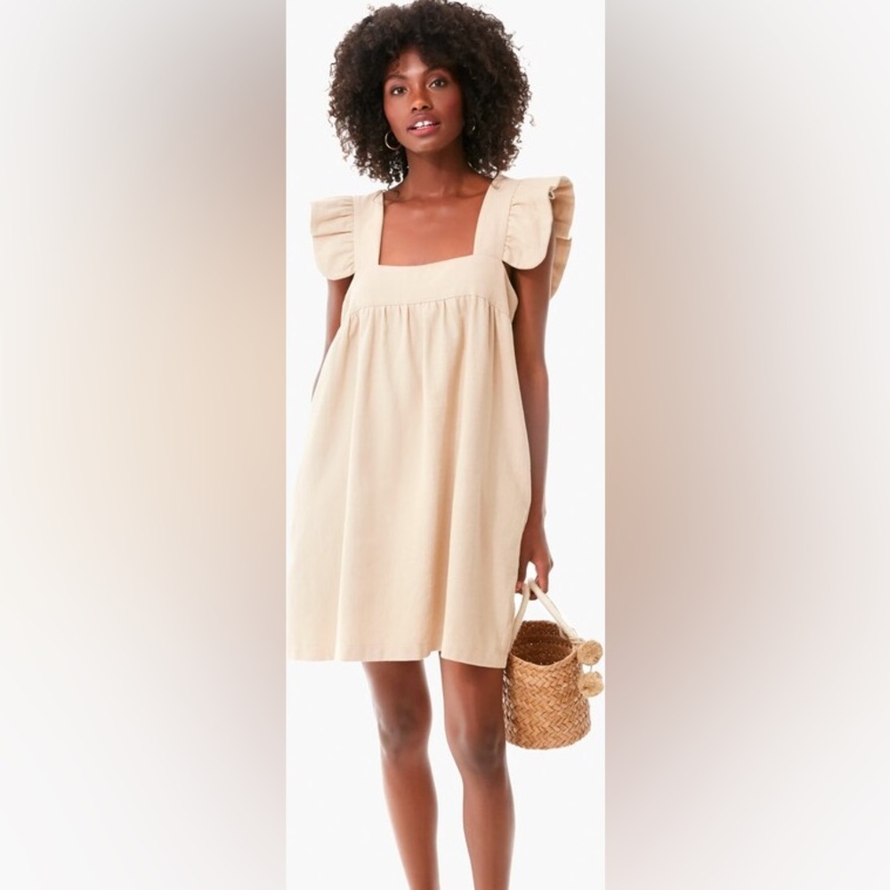 Tuckernuck Pomander Place Sandstone Hazel Flutter Sleeve Dress Size Medium